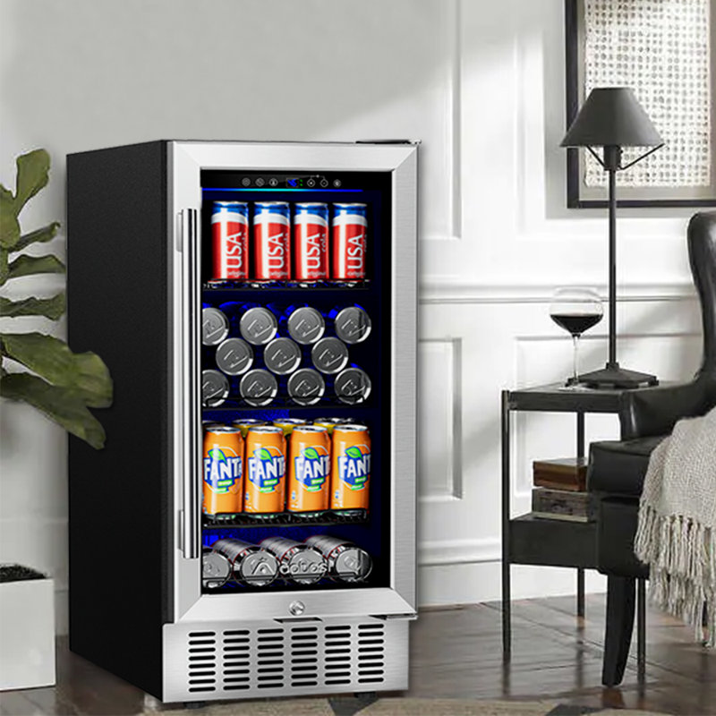 AOBOSI 94 Cans (12 oz.) BuiltIn Beverage Refrigerator with Wine